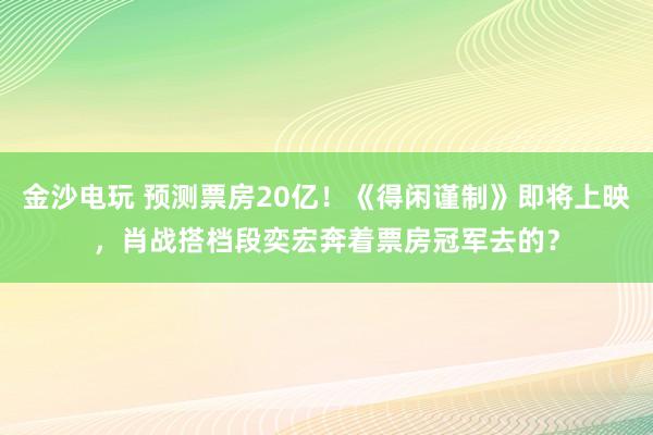 金沙電玩 預(yù)測票房20億！《得閑謹(jǐn)制》即將上映，肖戰(zhàn)搭檔段奕宏奔著票房冠軍去的？
