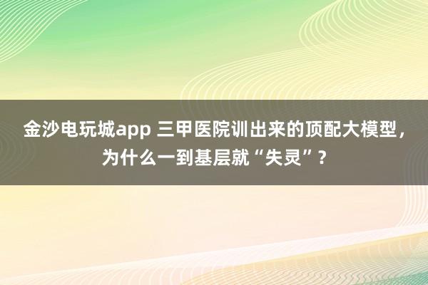 金沙電玩城app 三甲醫(yī)院訓出來的頂配大模型,為什么一到基層就“失靈”?